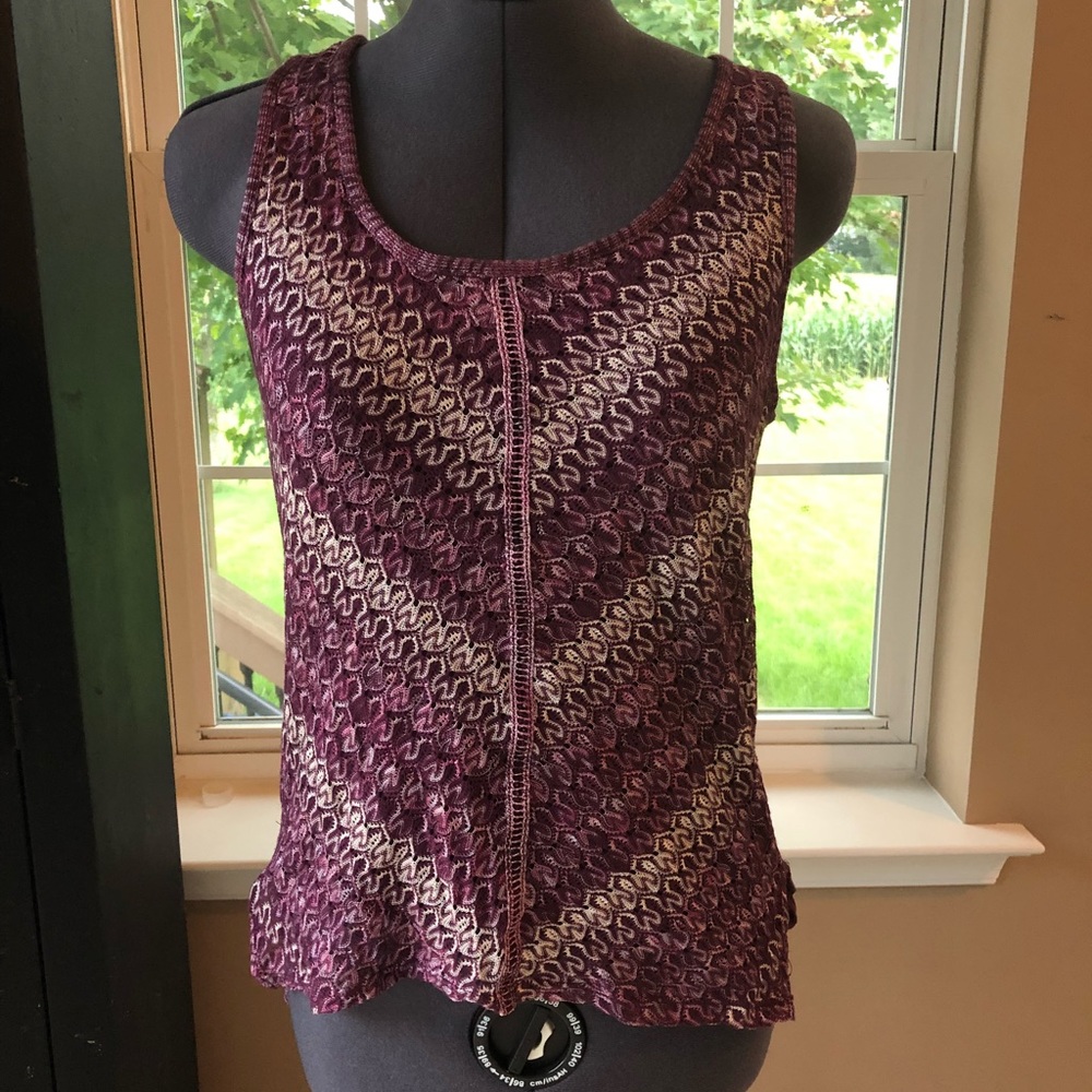 Purple/ivory sweater tank